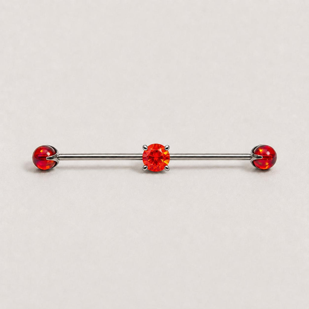 ETSY 4550825854 | IMAGE 3 | Opal Crystal Titanium Industrial Barbell