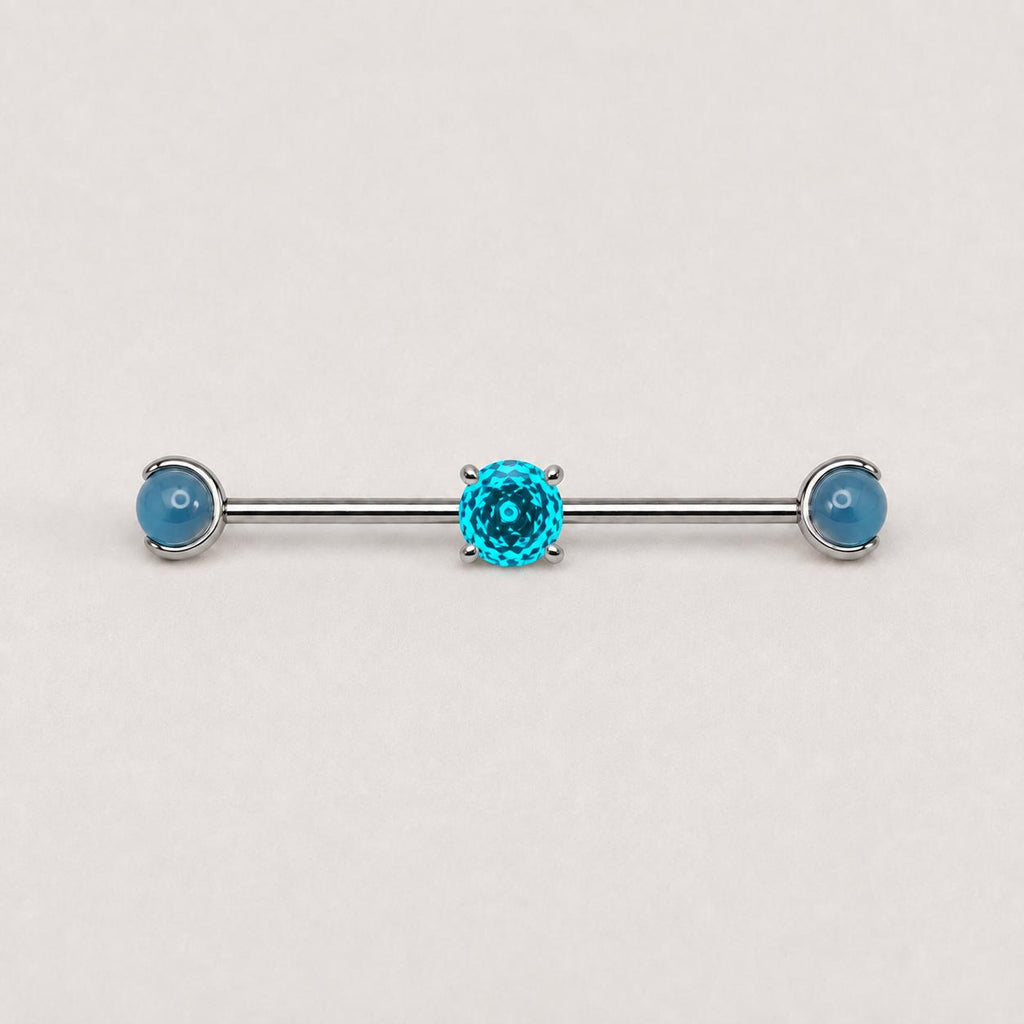 ETSY 4550825854 | IMAGE 4 | Opal Crystal Titanium Industrial Barbell