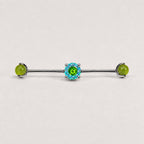 ETSY 4550825854 | IMAGE 5 | Opal Crystal Titanium Industrial Barbell