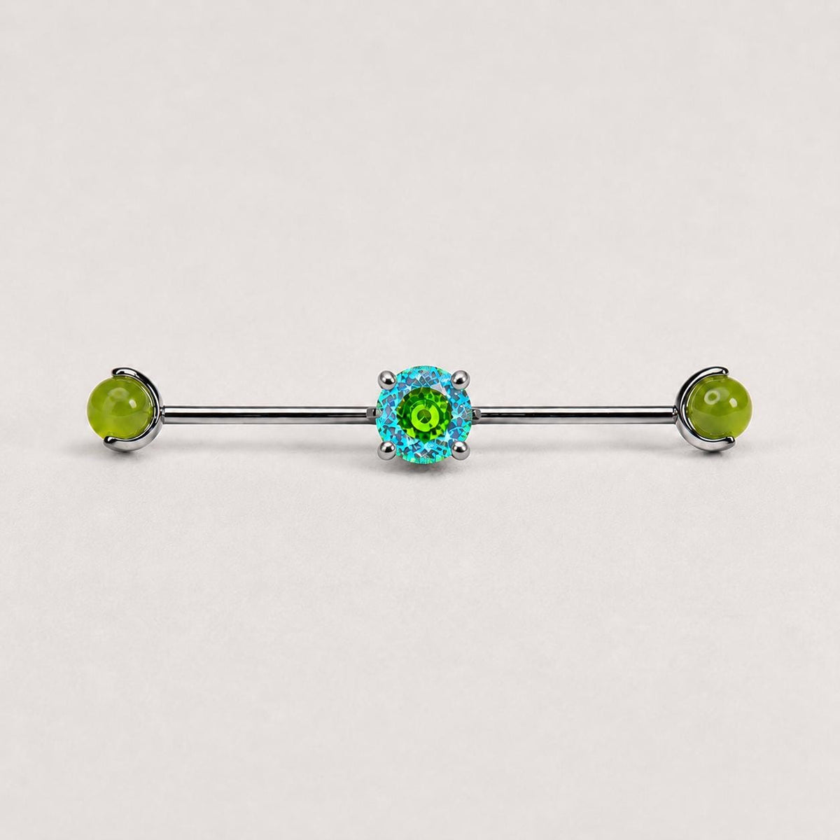 ETSY 4550825854 | IMAGE 5 | Opal Crystal Titanium Industrial Barbell
