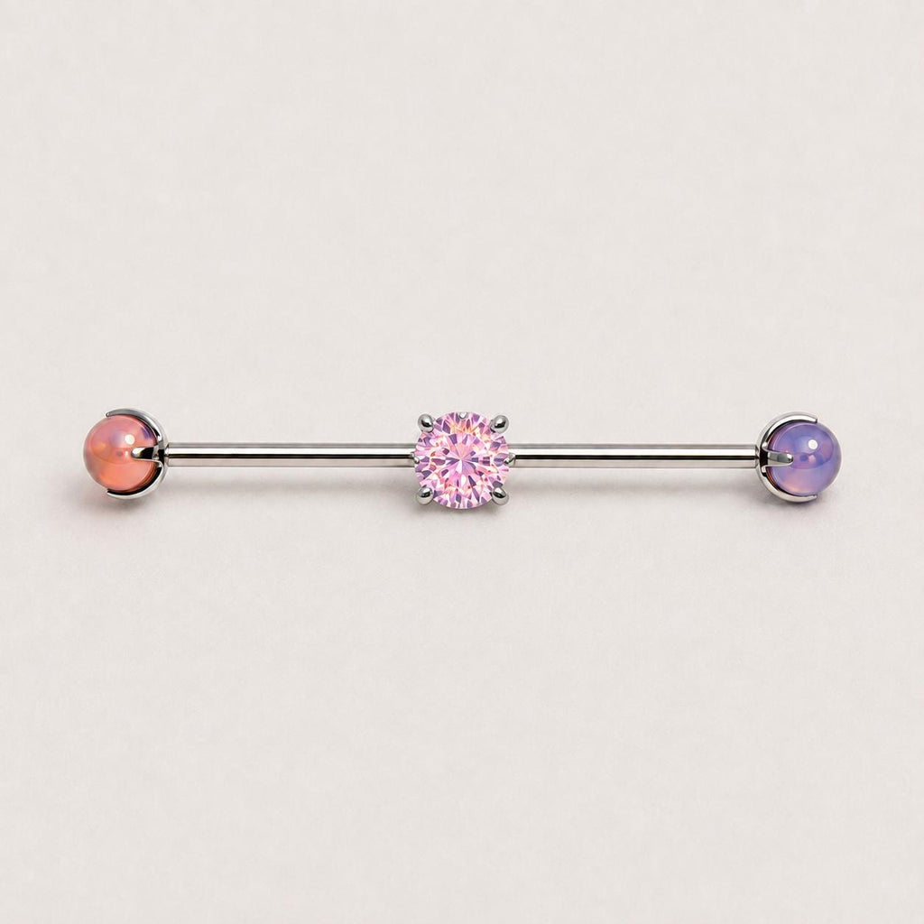 ETSY 4550825854 | IMAGE 6 | Opal Crystal Titanium Industrial Barbell