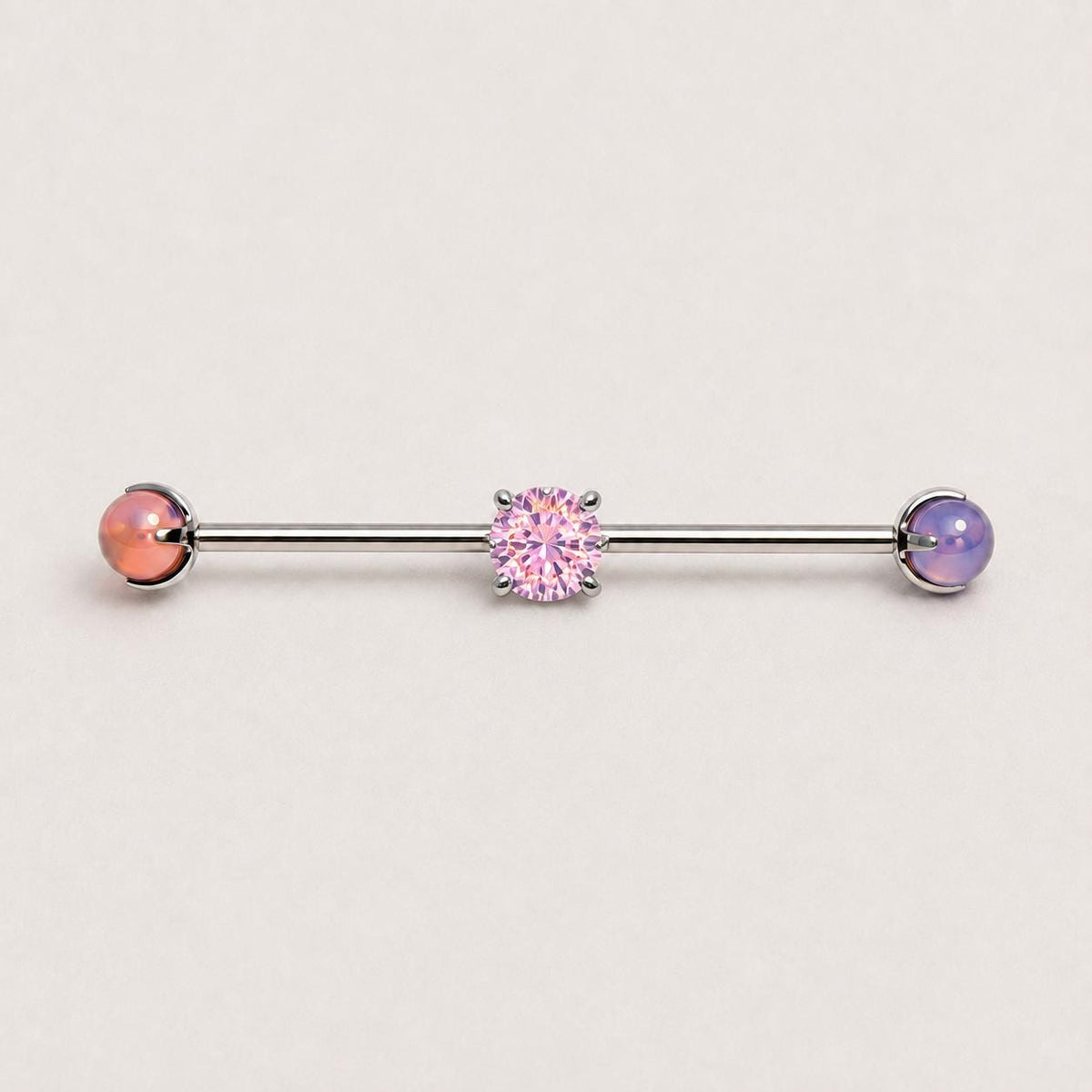ETSY 4550825854 | IMAGE 6 | Opal Crystal Titanium Industrial Barbell