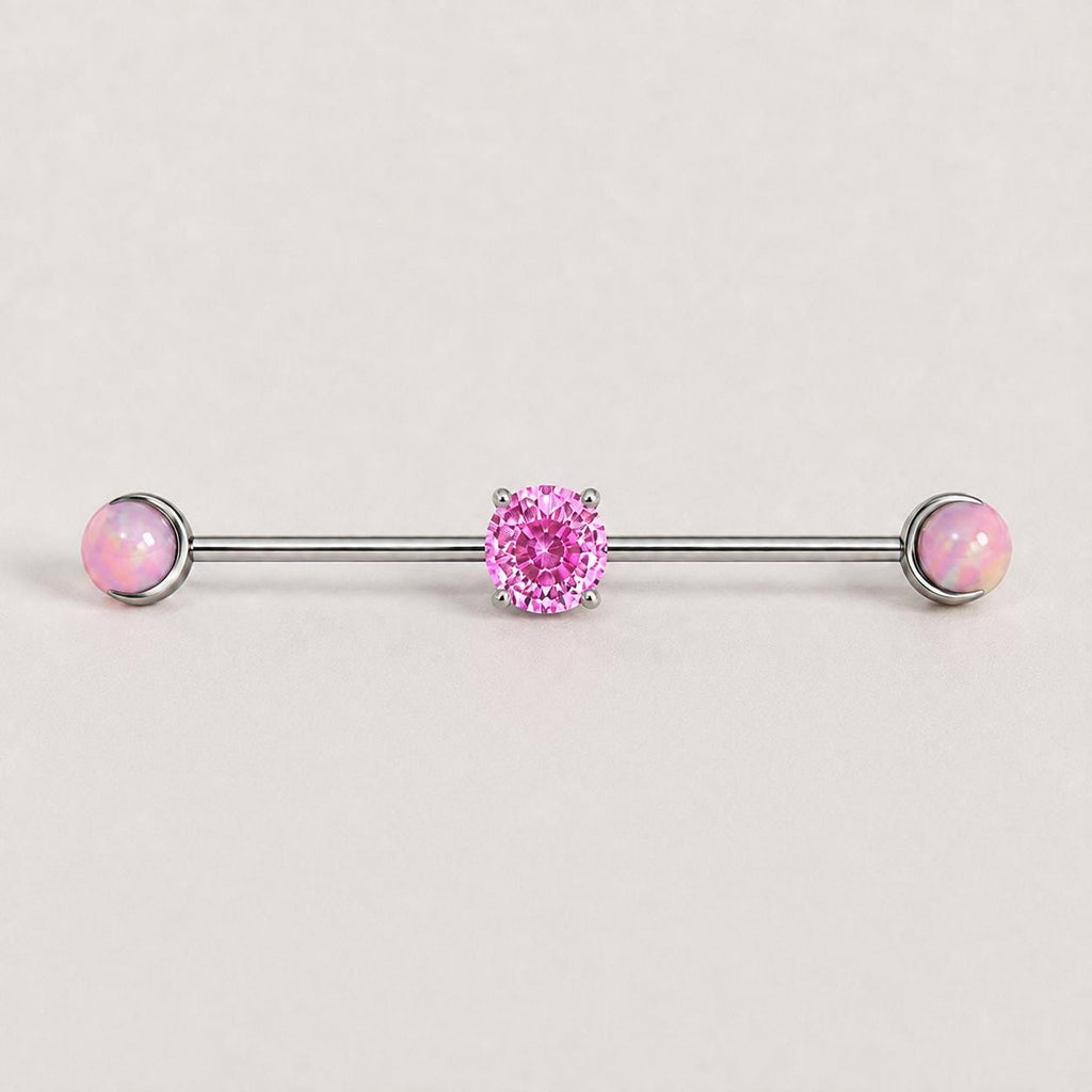 ETSY 4550825854 | IMAGE 8 | Opal Crystal Titanium Industrial Barbell