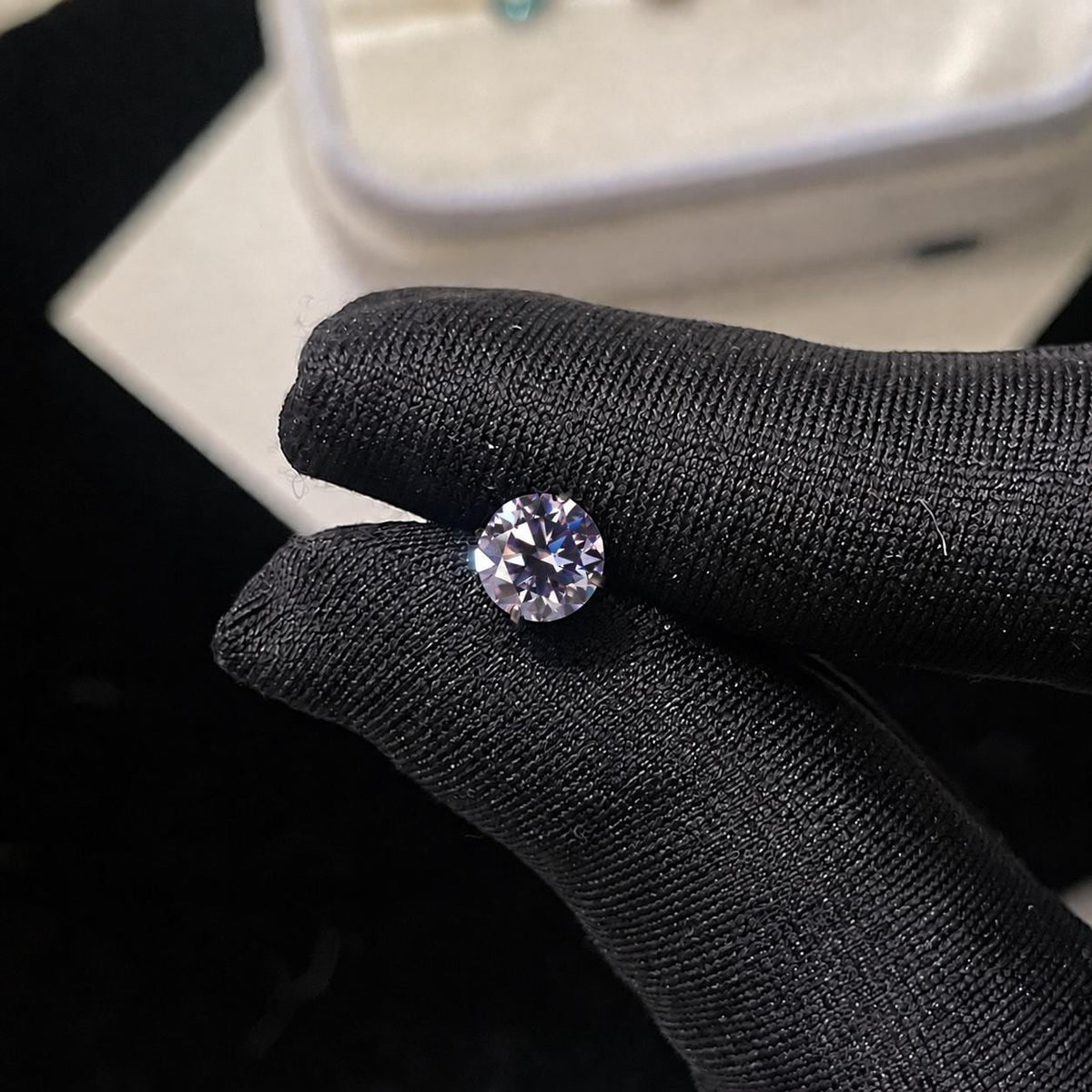 ETSY 4574960290 | IMAGE 4 | Lilac Moissanite Flat Back Stud