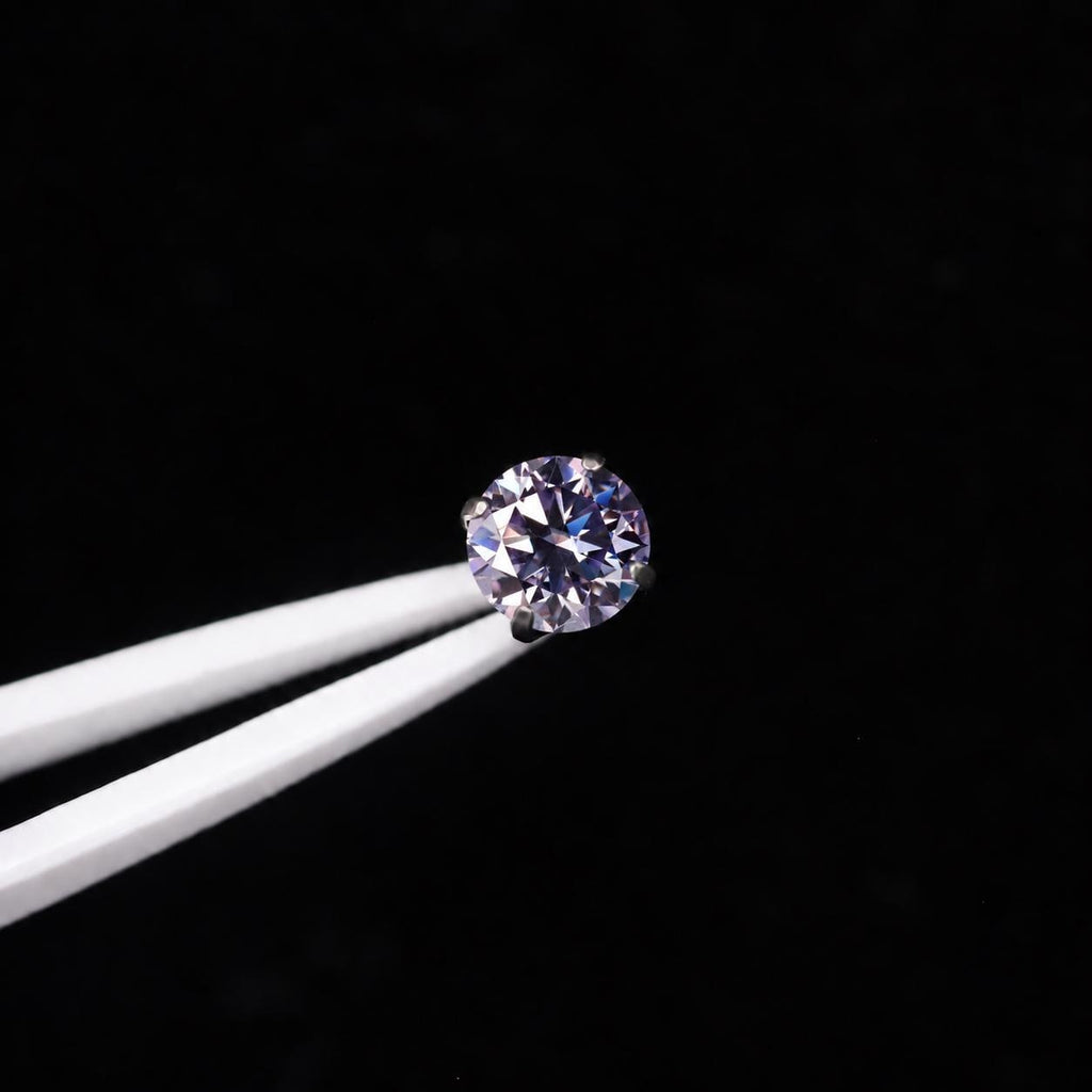 ETSY 4574960290 | IMAGE 5 | Lilac Moissanite Flat Back Stud