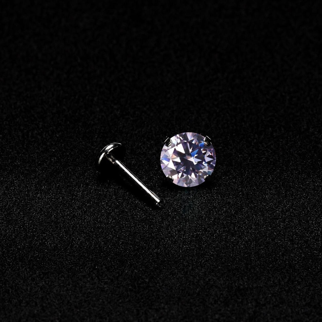 ETSY 4574960290 | IMAGE 6 | Lilac Moissanite Flat Back Stud