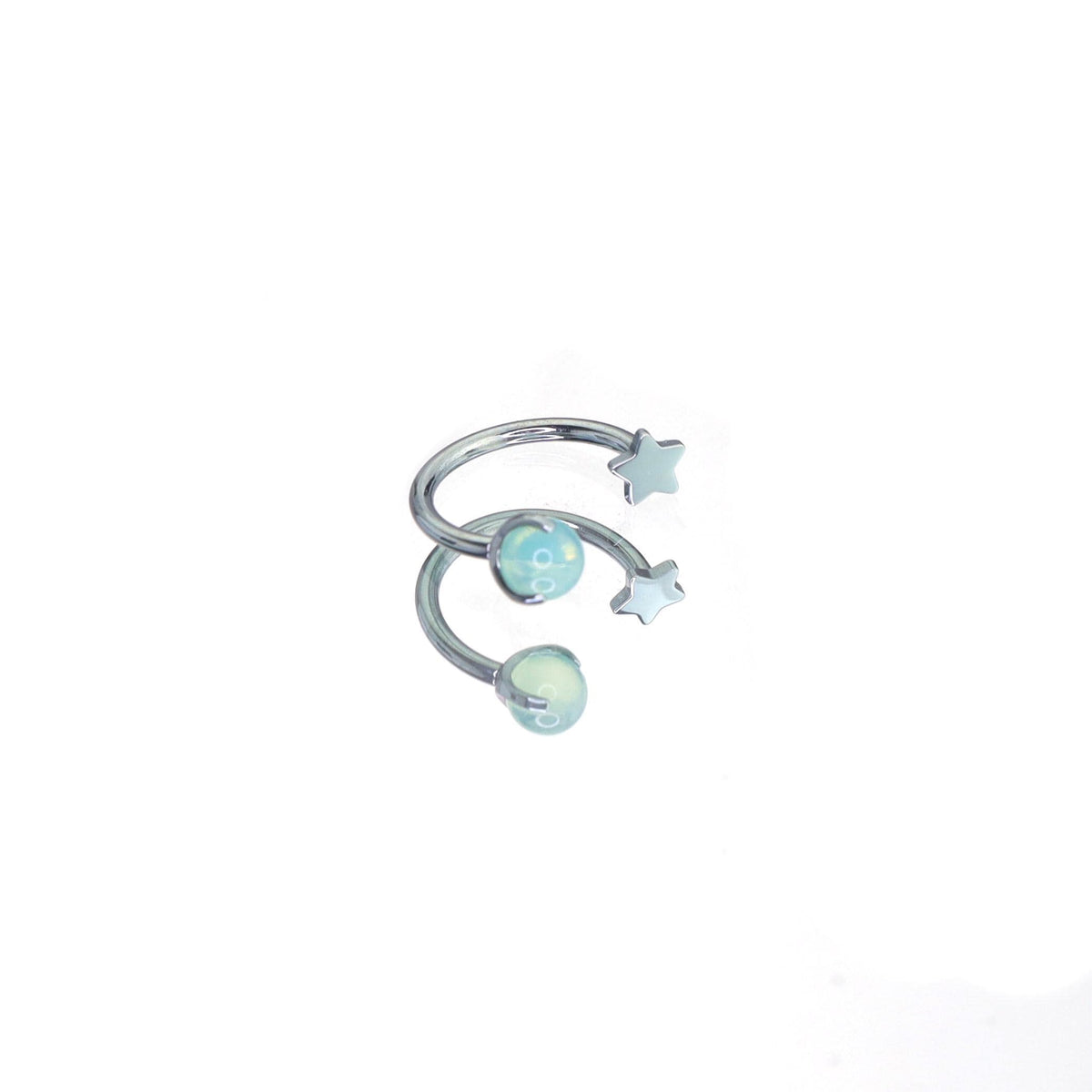 Mistmane Opal Star Spiral in ASTM F136 Titanium