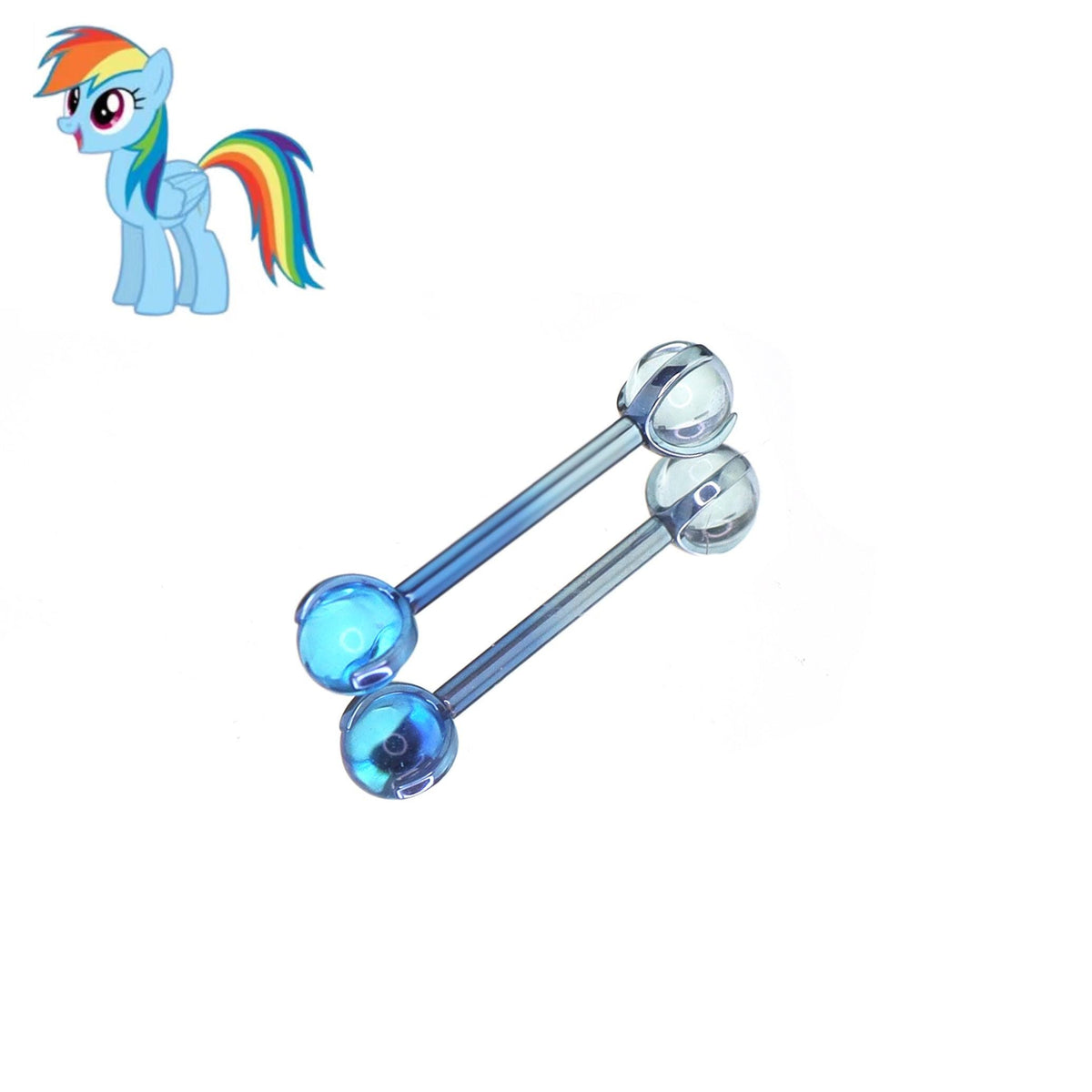 Rainbow Dash Mane Six Opal Barbell in ASTM F136 Titanium