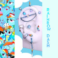 Full Set (All 8 Pcs) Rainbow Dash Ear Stack in ASTM F136 Titanium