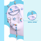 DEVIL SPIKE Rainbow Dash Ear Stack in ASTM F136 Titanium