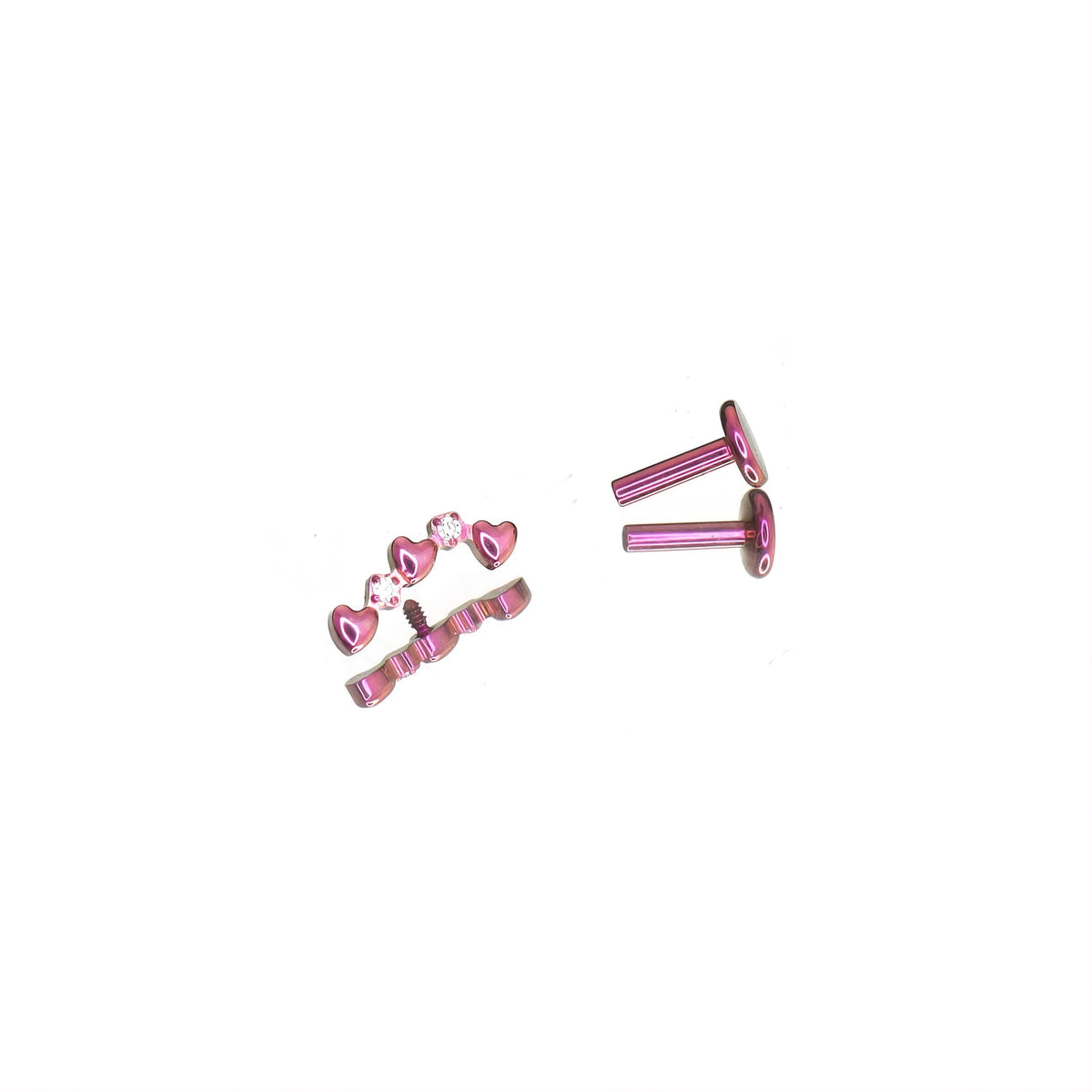 Three-Star Pinkie Pie Ear Stack in ASTM F136 Titanium