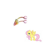 Fluttershy Mane Six Crystal Curved Barbell in ASTM F136 Titanium