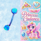 Princess Cadance Character Opal Curved Barbell in ASTM F136 Titanium