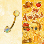 Applejack Character Opal Curved Barbell in ASTM F136 Titanium
