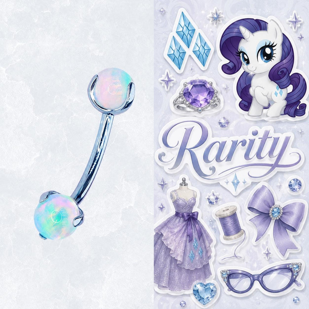 Rarity Character Opal Curved Barbell in ASTM F136 Titanium
