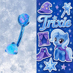 Trixie Character Opal Curved Barbell in ASTM F136 Titanium