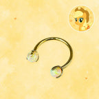 Applejack Character Opal Horseshoe in ASTM F136 Titanium