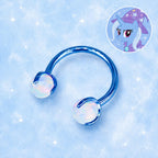 Trixie Character Opal Horseshoe in ASTM F136 Titanium
