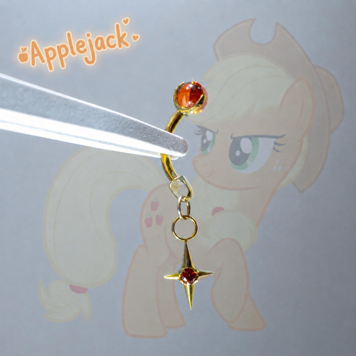 Applejack Stacked Star Curved Barbell in ASTM F136 Titanium