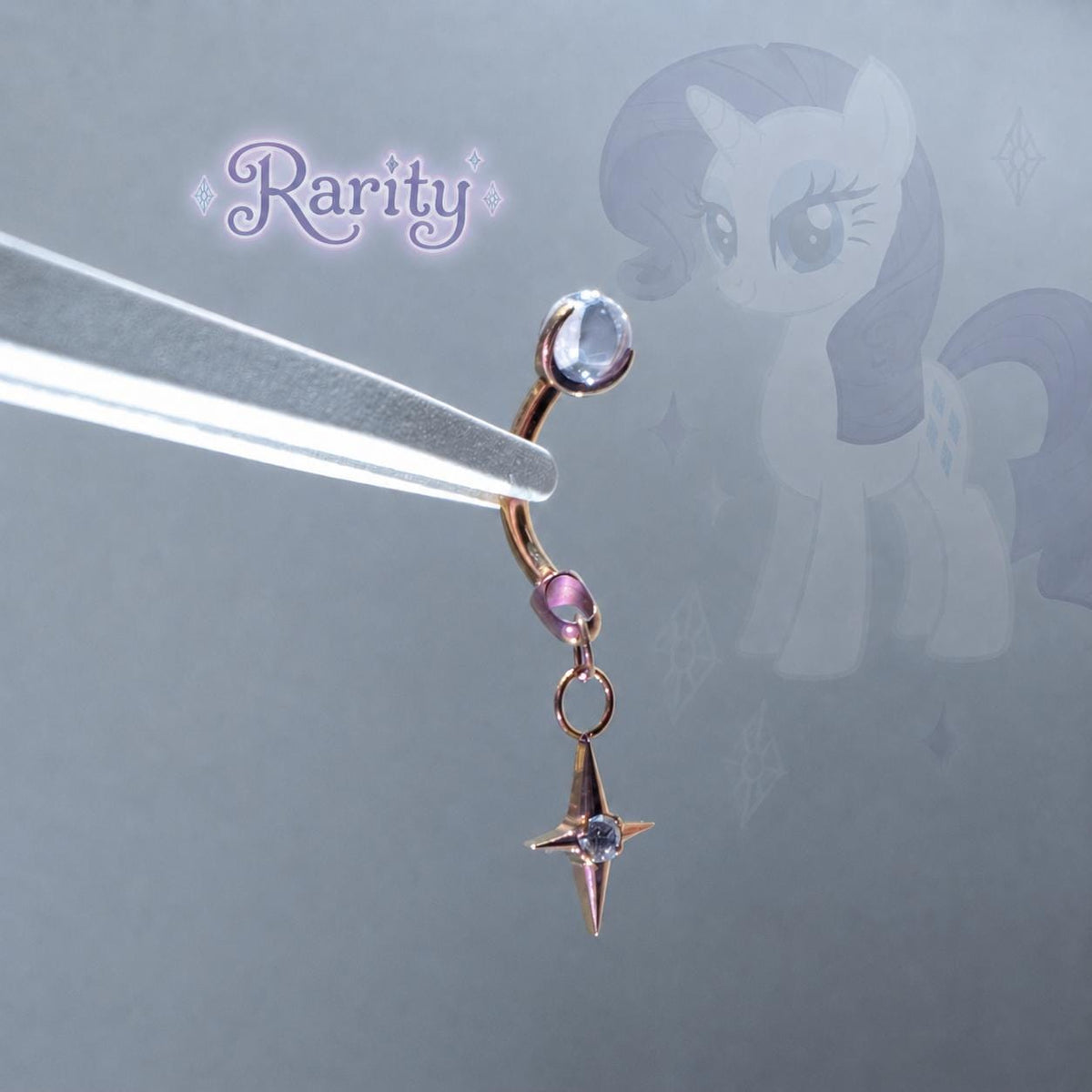 Rarity Stacked Star Curved Barbell in ASTM F136 Titanium