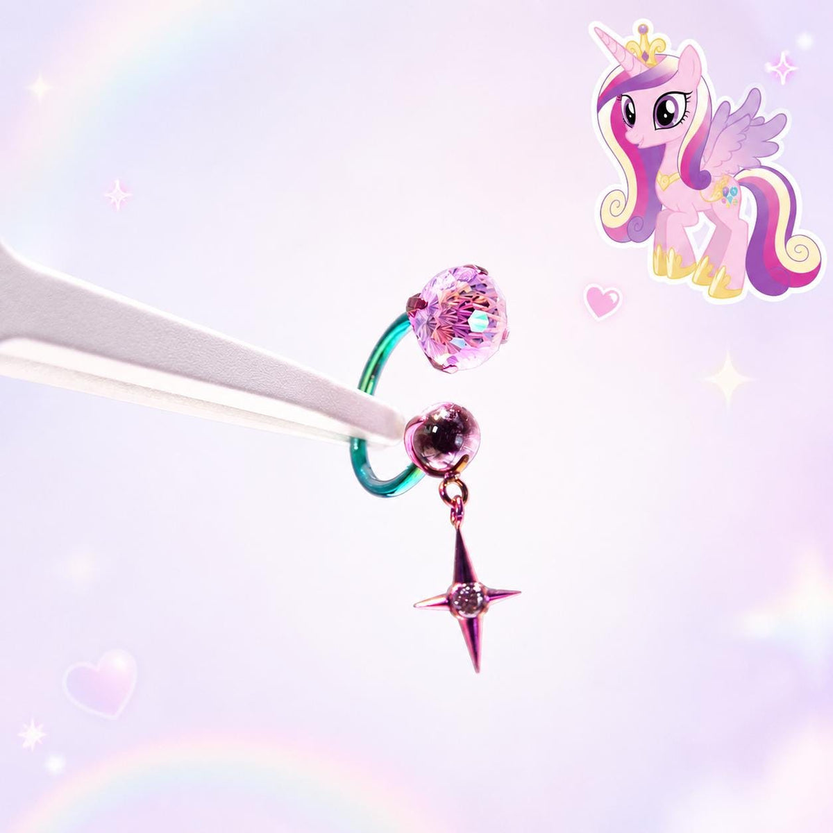 Princess Cadance Four-Point Star Horseshoe in ASTM F136 Titanium