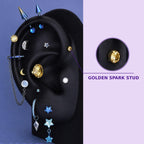 Golden Spark Stud Trixie Ear Stack in ASTM F136 Titanium