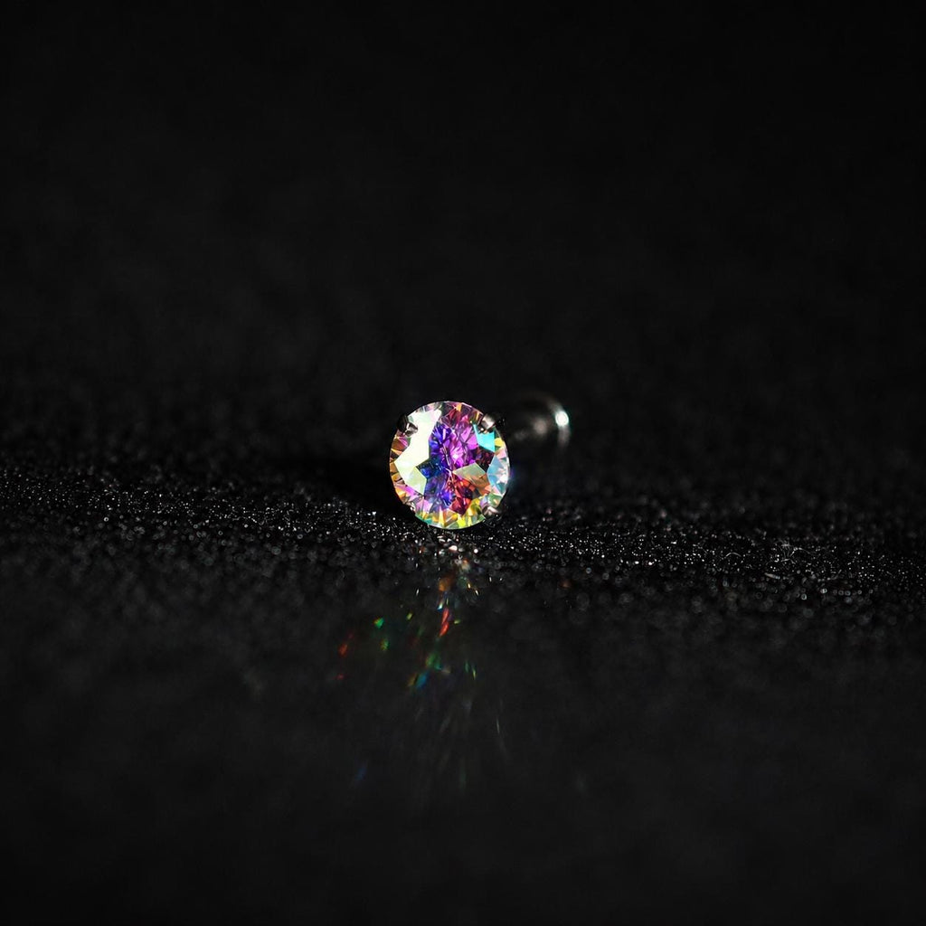 ETSY 4553764220 | IMAGE 3 | Mystic Rainbow Moissanite Flat Back Stud