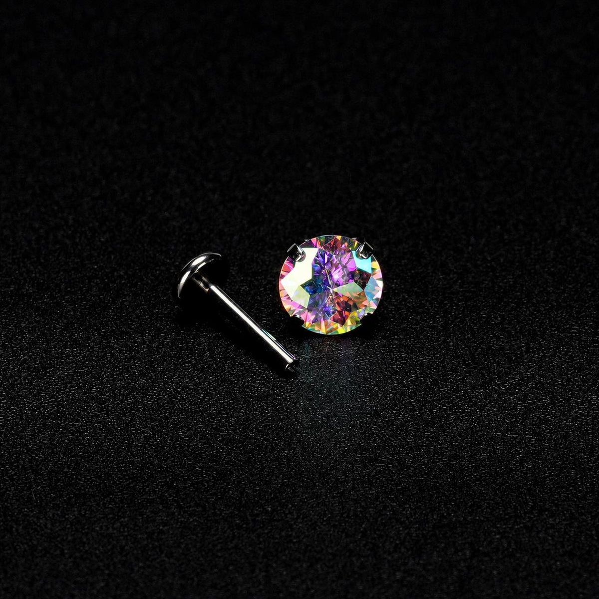ETSY 4553764220 | IMAGE 4 | Mystic Rainbow Moissanite Flat Back Stud