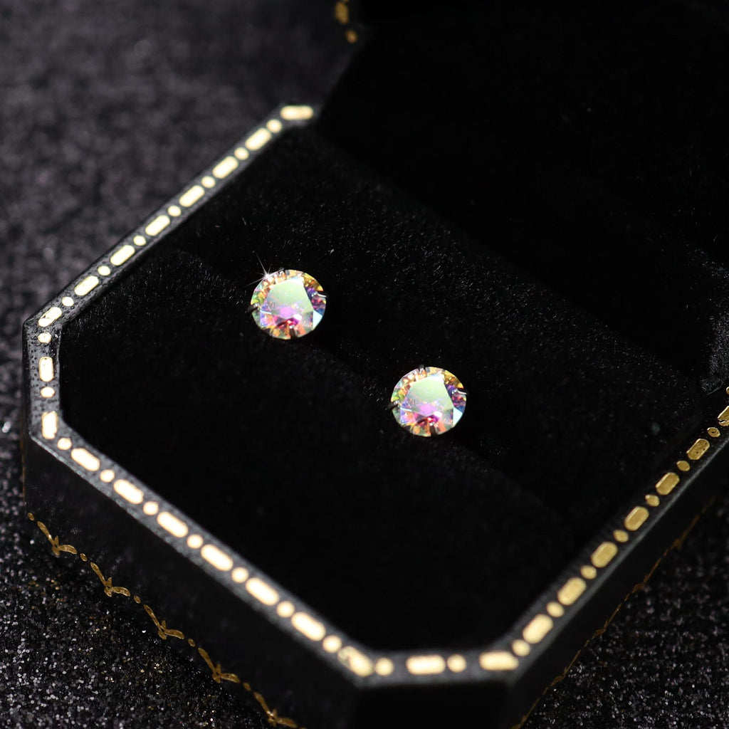 ETSY 4553764220 | IMAGE 5 | Mystic Rainbow Moissanite Flat Back Stud