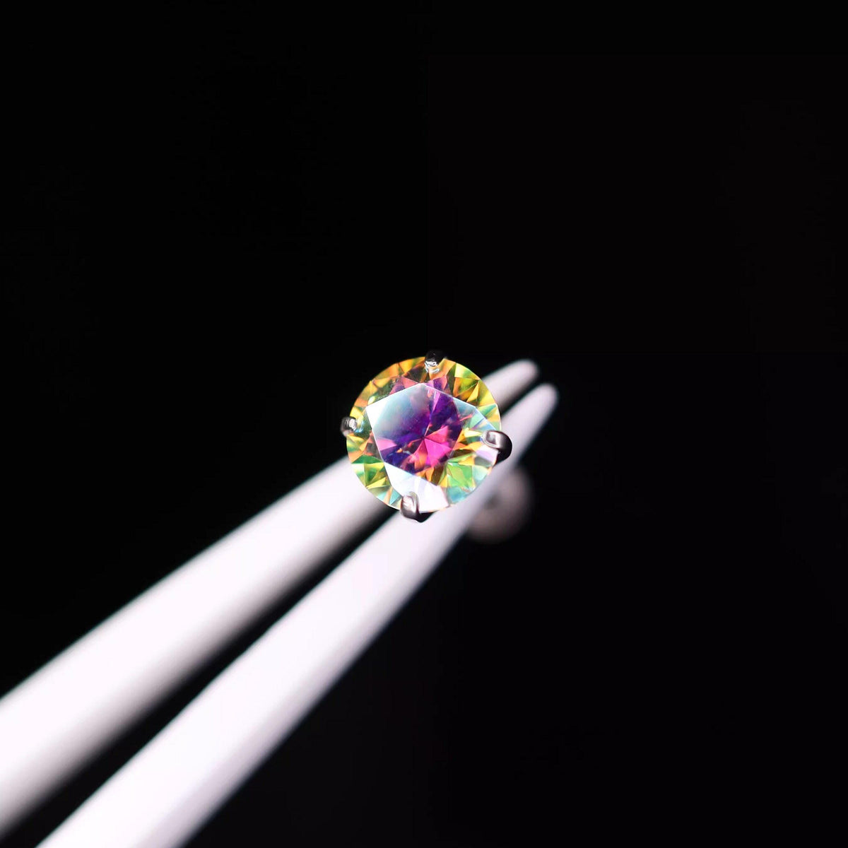 ETSY 4553764220 | IMAGE 7 | Mystic Rainbow Moissanite Flat Back Stud
