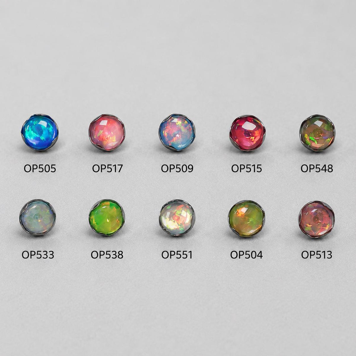 Ripple-Edge Jelly Opal F136 Titanium piercing top detail 8