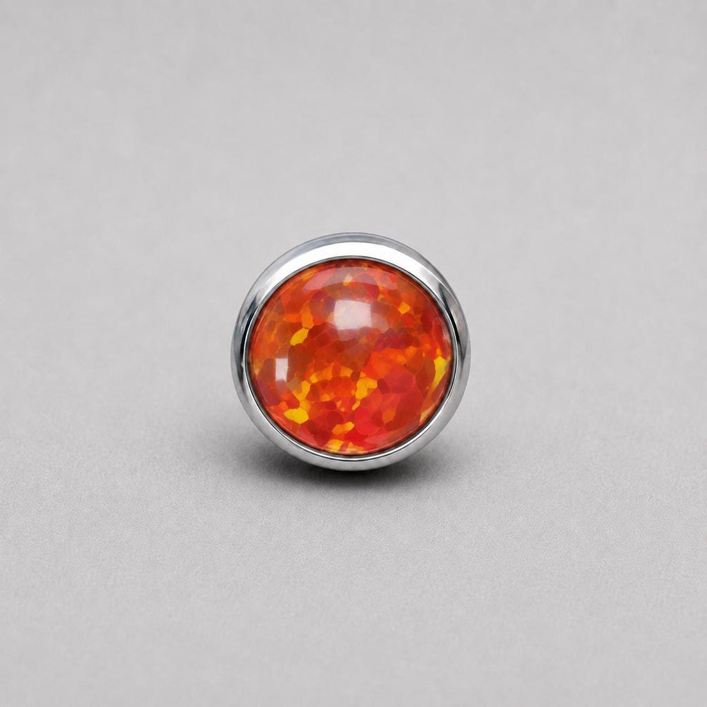 Solar Halo Fire Opal OP31 Orange Red F136 Titanium piercing top