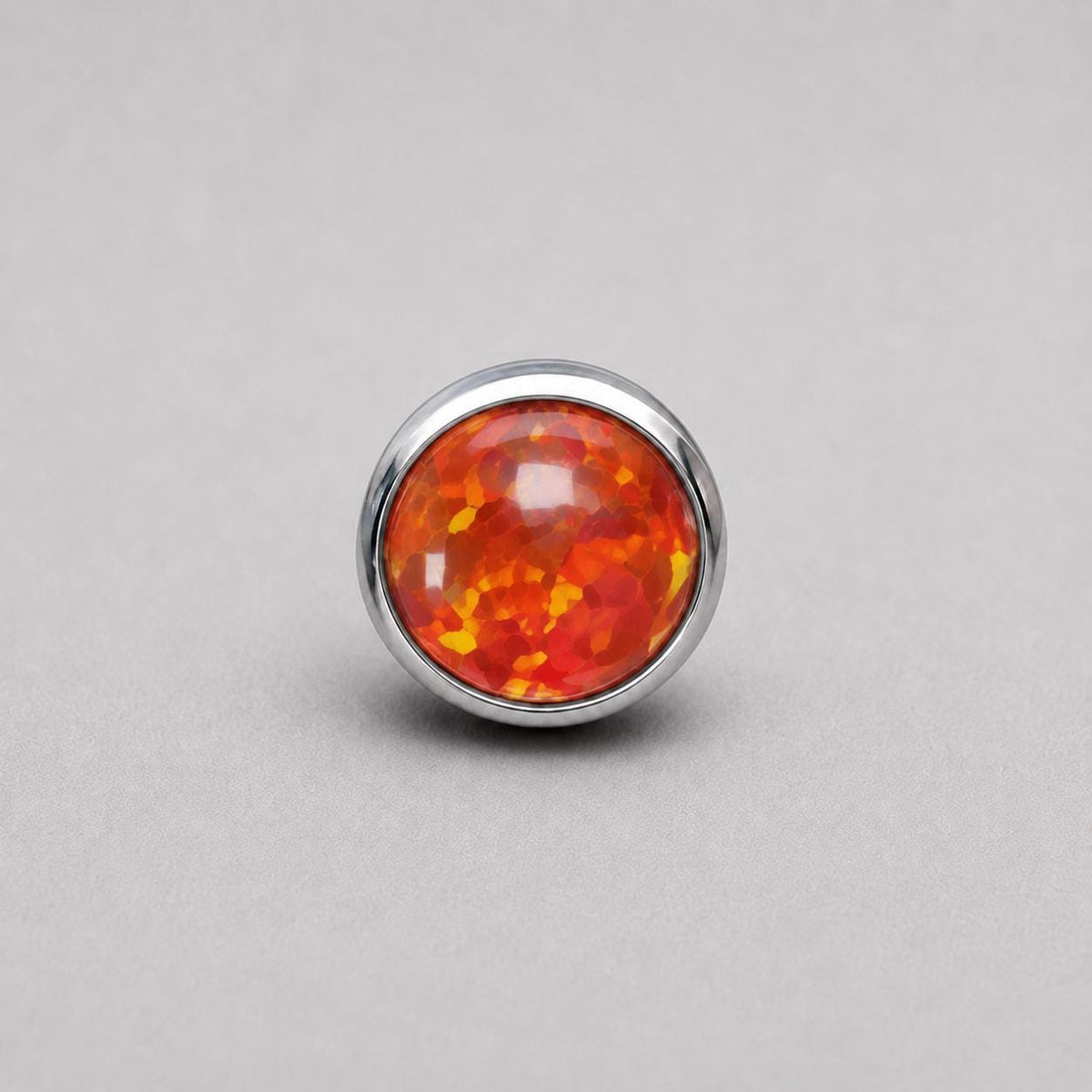 Solar Halo Fire Opal OP31 Orange Red F136 Titanium piercing top