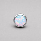 Solar Halo Fire Opal OP17 Light Blue F136 Titanium piercing top