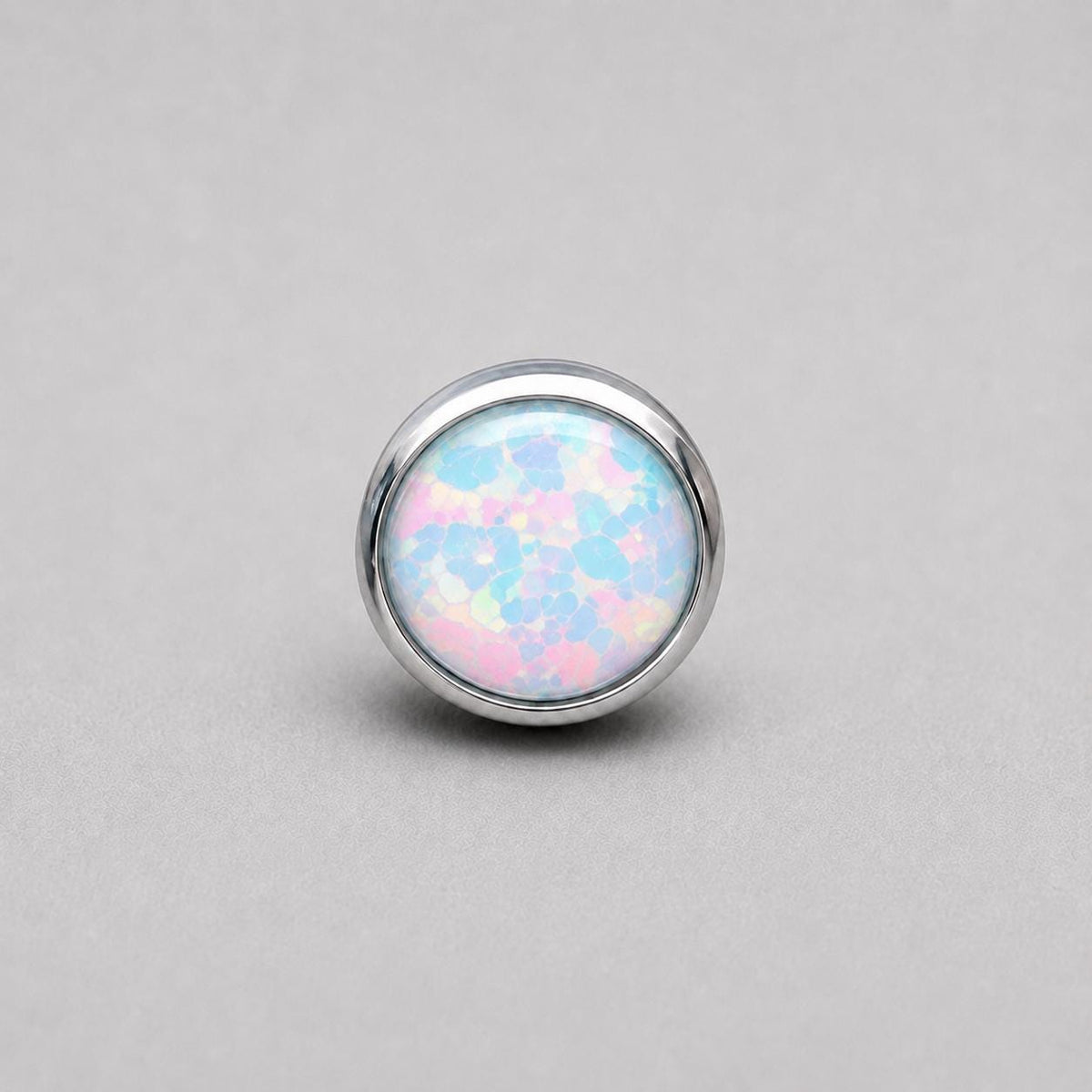 Solar Halo Fire Opal OP17 Light Blue F136 Titanium piercing top