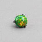Solar Flare Fire Opal OP21 Dark Green F136 Titanium piercing top