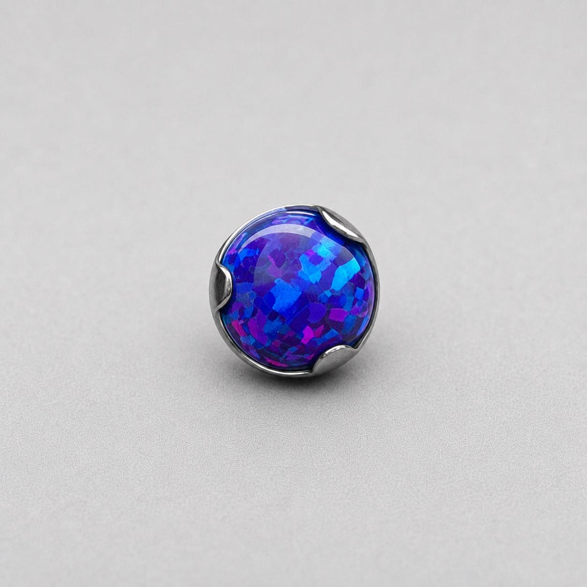 Solar Ripple Fire Opal OP50 Deep Purple F136 Titanium piercing top