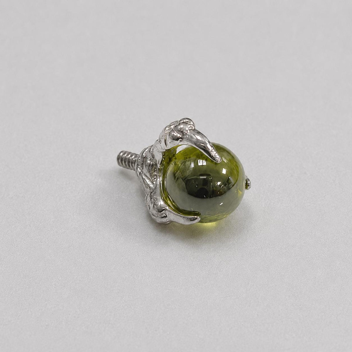 Dragon-Claw Crystal Ball Olive Green F136 Titanium piercing top