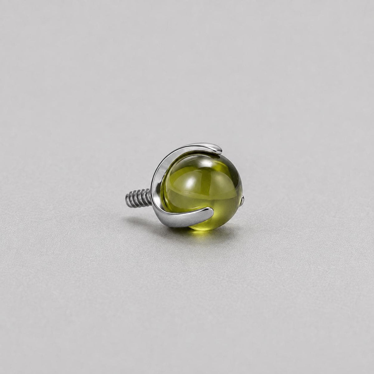 Prism Zircon Ball Olive Green F136 Titanium piercing top