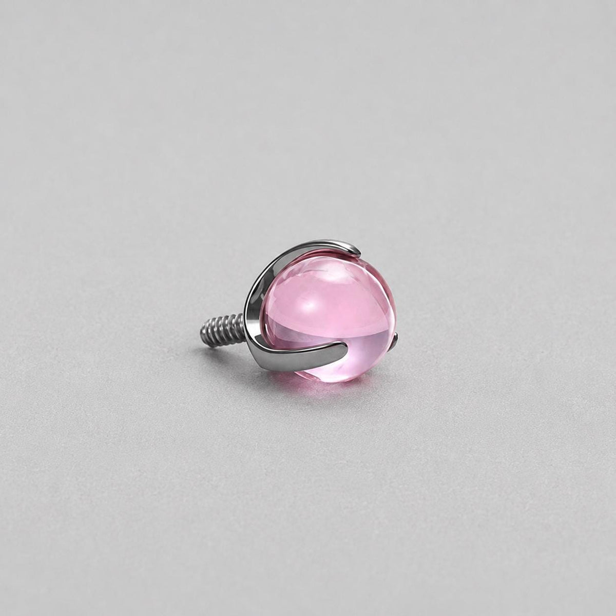 Prism Zircon Ball Pink F136 Titanium piercing top