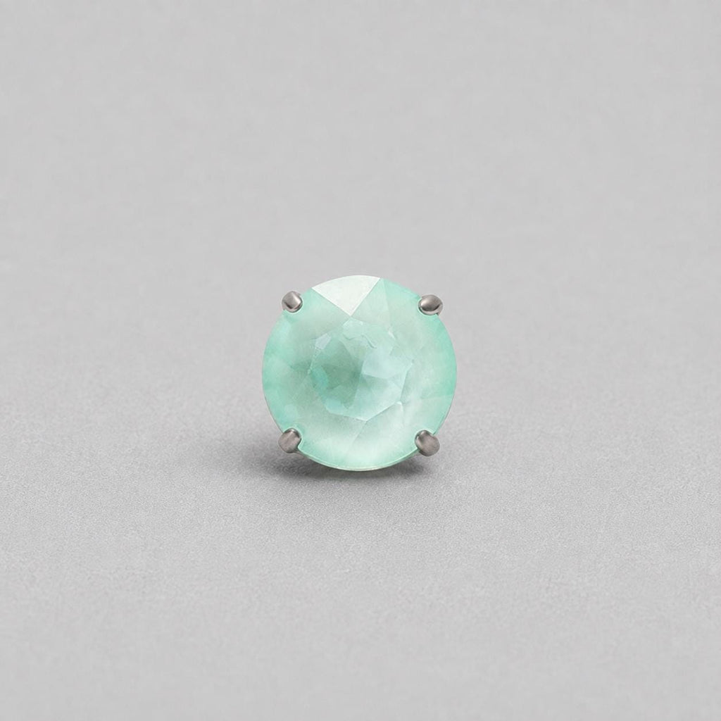 Round-Cut CZ Mint Green F136 Titanium piercing top
