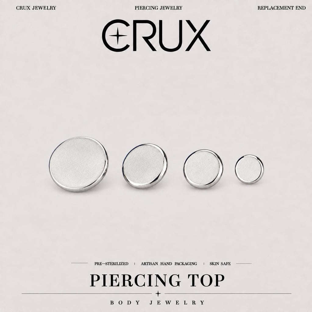 ETSY 4558636616 | IMAGE 1 | Polished Flat Disc Titanium Piercing Top
