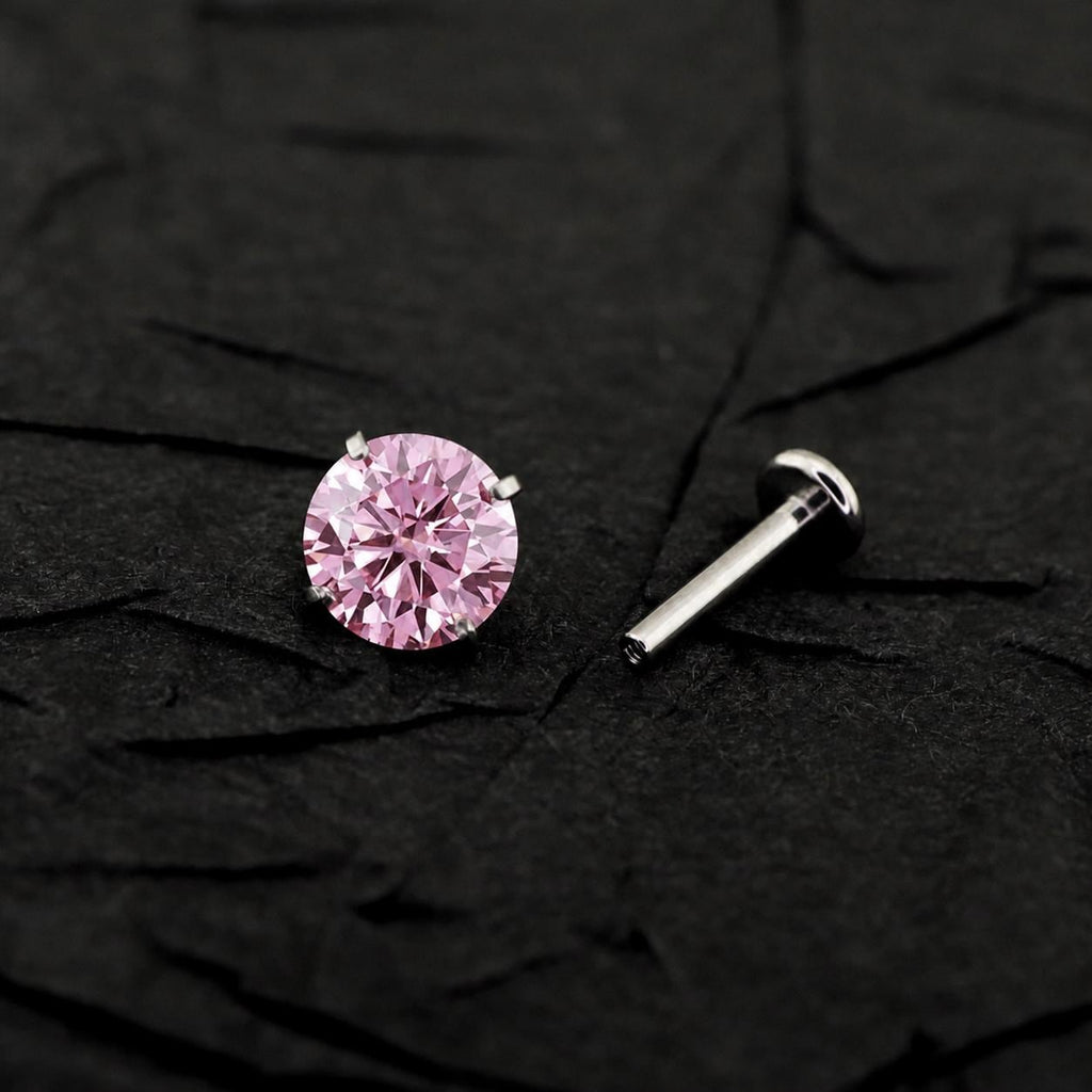 ETSY 4553745405 | IMAGE 5 | Pink Moissanite Flat Back Stud