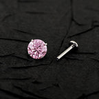 ETSY 4553745405 | IMAGE 5 | Pink Moissanite Flat Back Stud