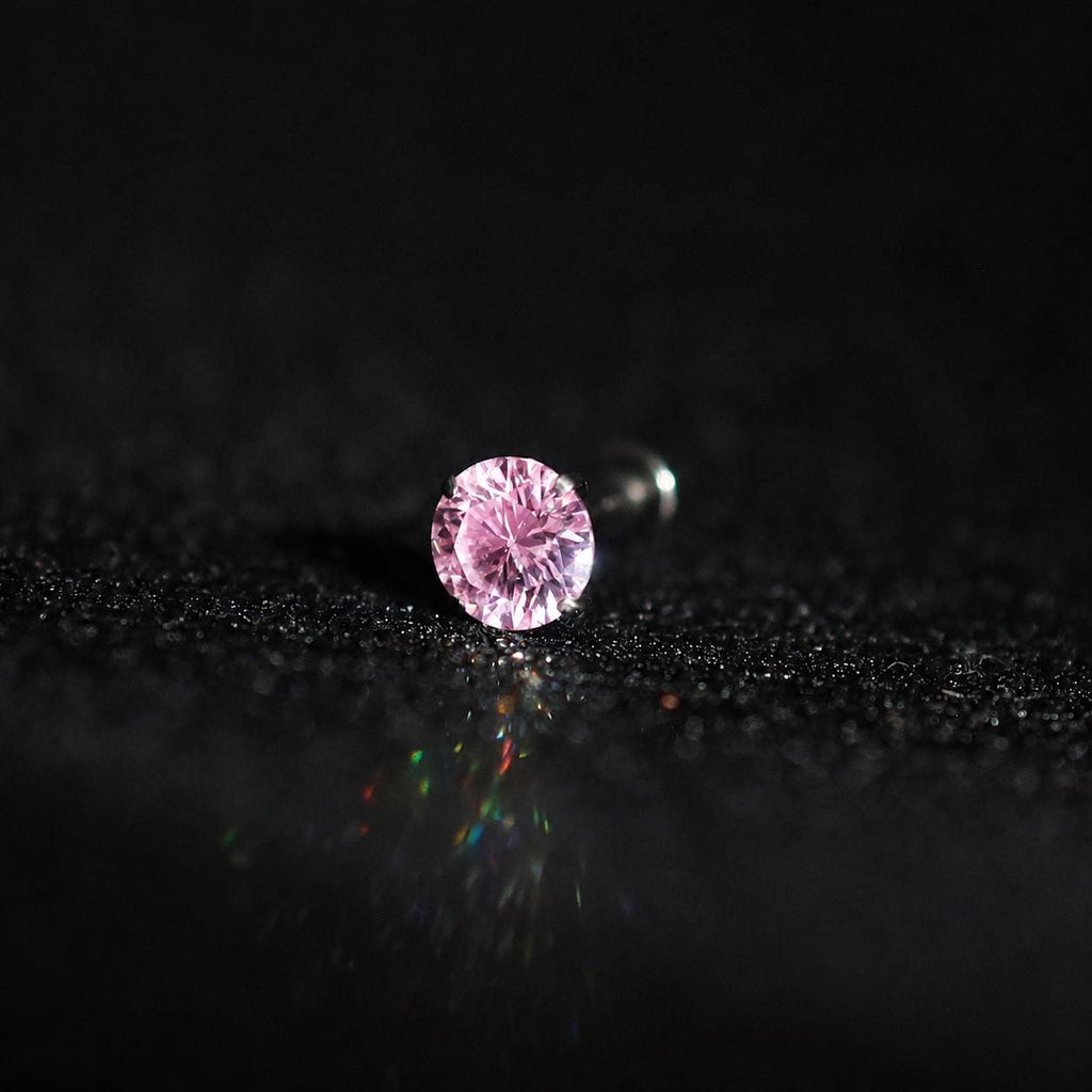 ETSY 4553745405 | IMAGE 6 | Pink Moissanite Flat Back Stud