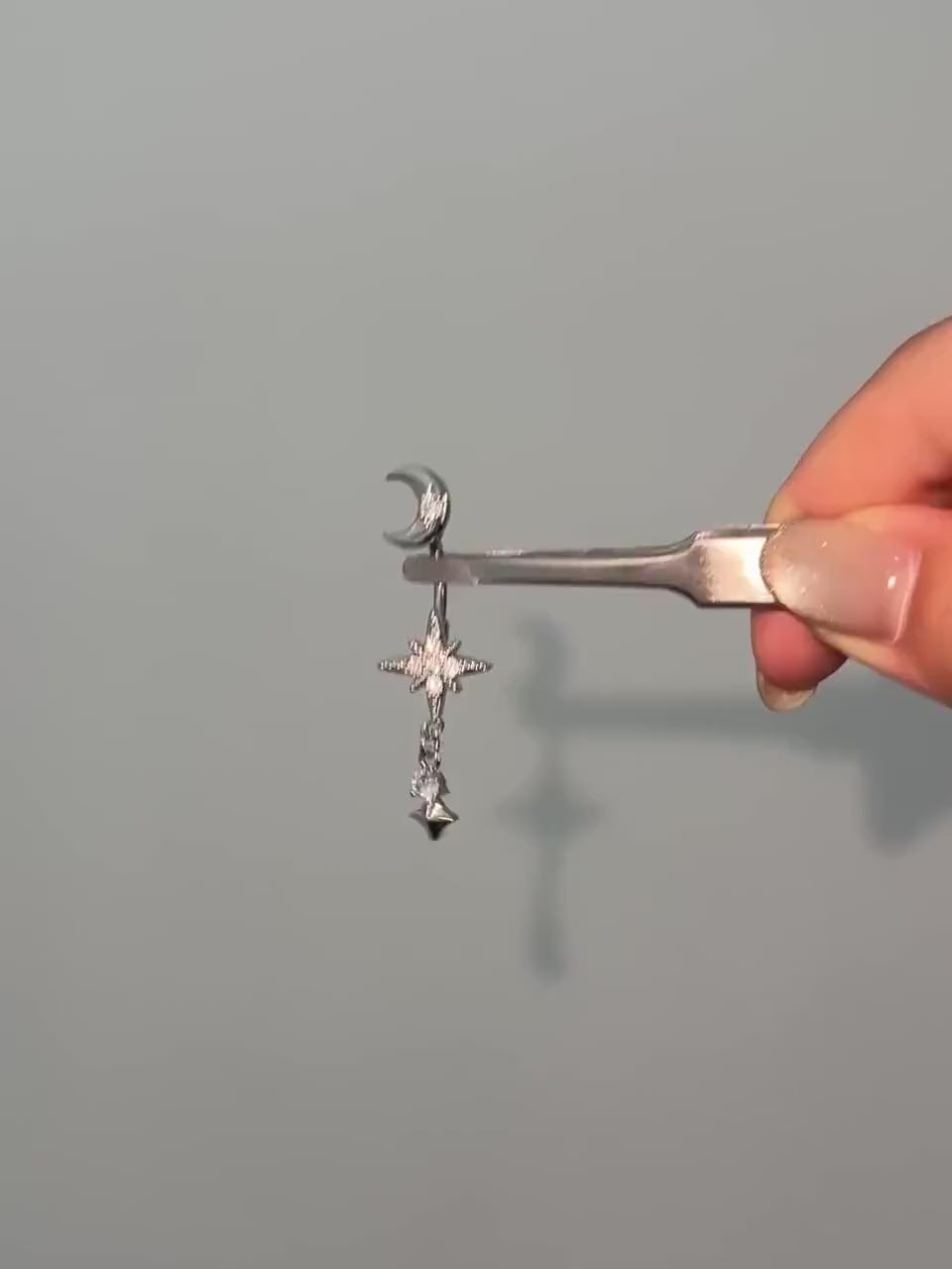 ETSY 4528327392 | VIDEO 1 | Moon Star Titanium Belly Ring