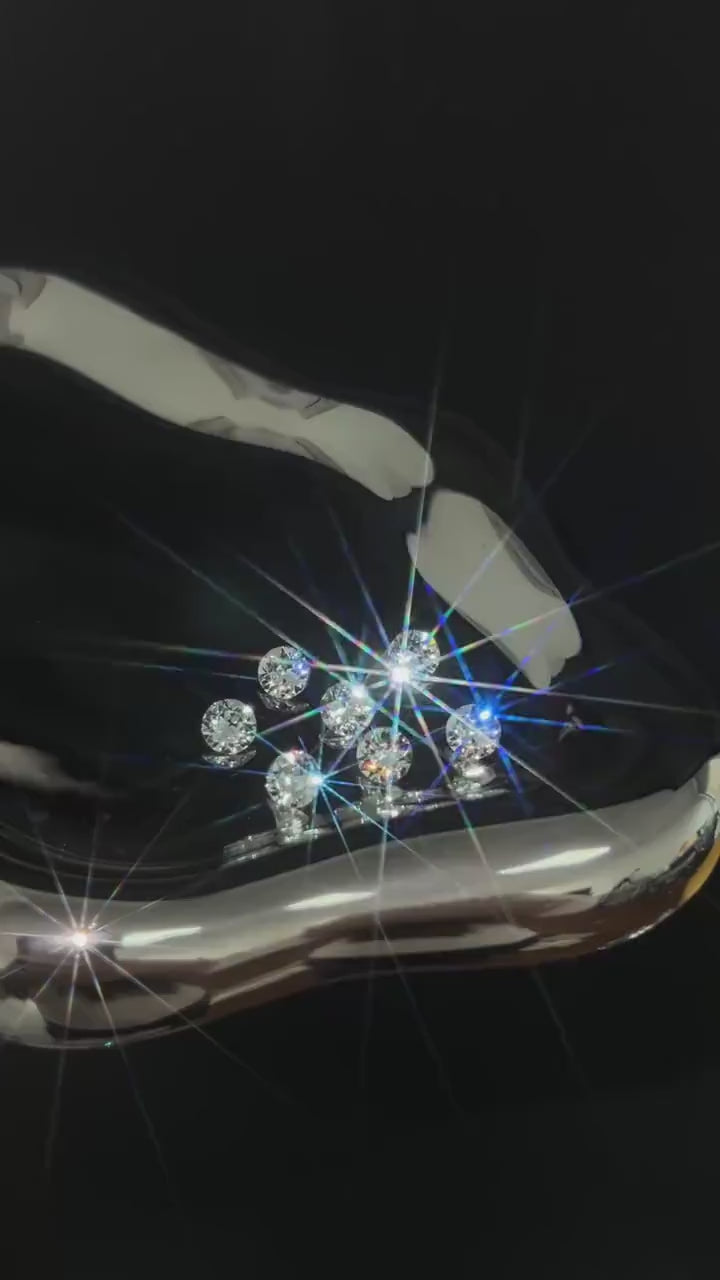 ETSY 4553675967 | VIDEO 1 | White Moissanite Flat Back Stud