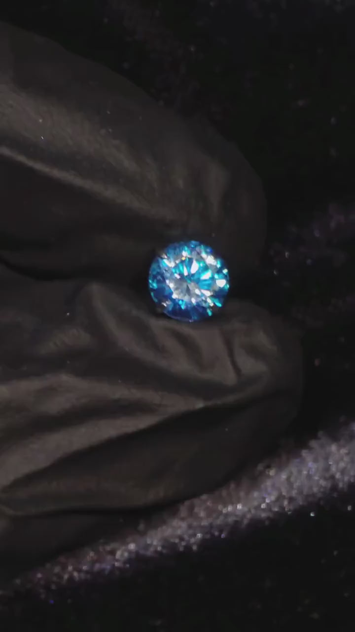 ETSY 4553755716 | VIDEO 1 | Blue Moissanite Flat Back Stud