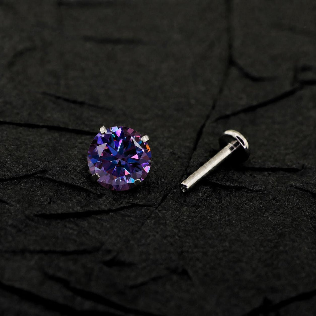 ETSY 4553756849 | IMAGE 4 | Royal Purple Moissanite Flat Back Stud