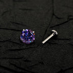 ETSY 4553756849 | IMAGE 4 | Royal Purple Moissanite Flat Back Stud